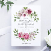 Roze Rose Groen Bloemenboog 90ste Verjaardagsfeest Kaart