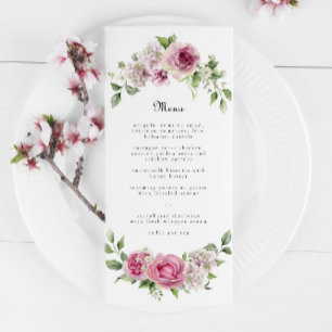 Roze Rose groen bloemenboog bruiloft of verjaardag Menu