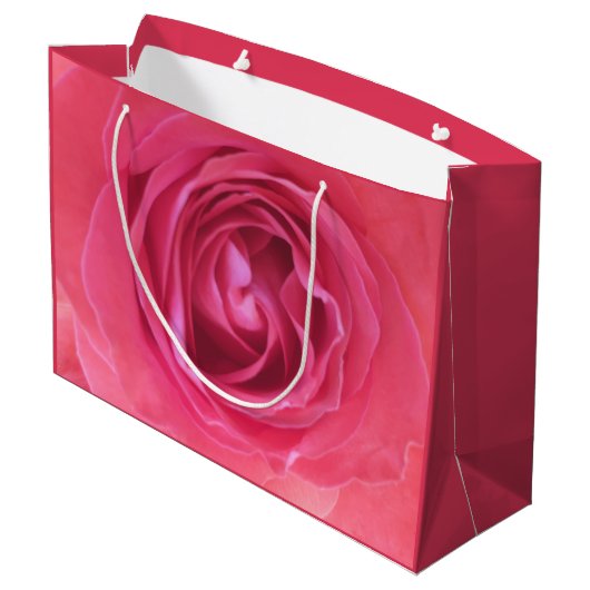  Roze Rose Groot Cadeauzakje (Achterkant Gekanteld)