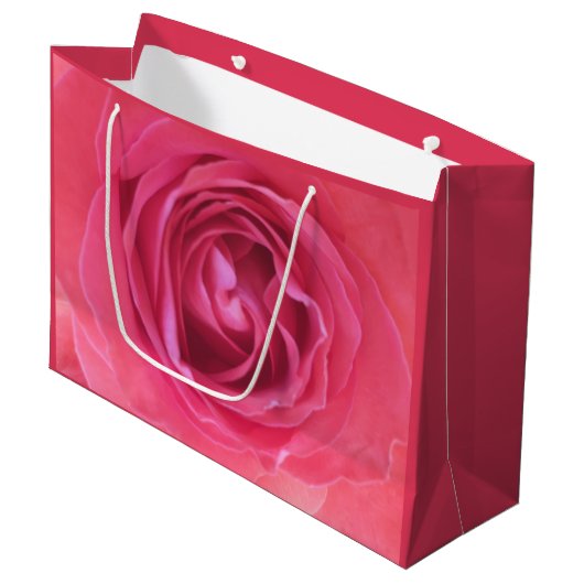  Roze Rose Groot Cadeauzakje (Voorkant Gekanteld)