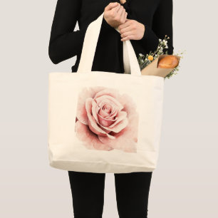 Roze Rose Grote Tote Bag