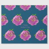 Roze Rose Happy Moederdag Cadeaupapier (Vlak)