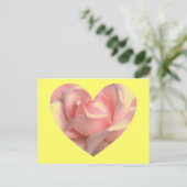 Roze Rose Heart Briefkaart (Staand voorkant)
