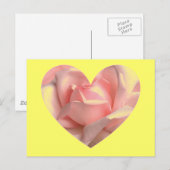Roze Rose Heart Briefkaart (Voorkant / Achterkant)