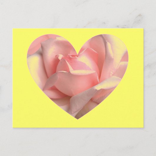 Roze Rose Heart Briefkaart (Voorkant)