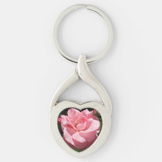 Roze Rose Heart Keychain (Voorkant)