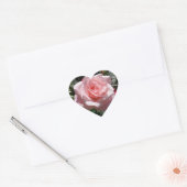 Roze Rose Heart Sticker (Envelop)