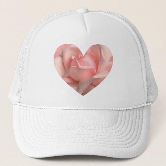 Roze Rose Heart Trucker Pet (Voorkant)