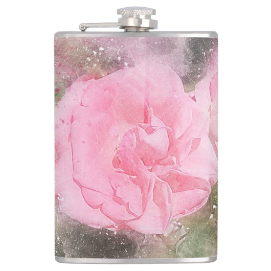Roze Rose Heupfles (Voorkant)