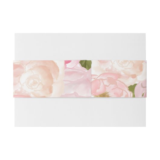 roze rose hortensia Bloemenbuikband Uitnodigingen Wikkel (Achterkant Voorbeeld)