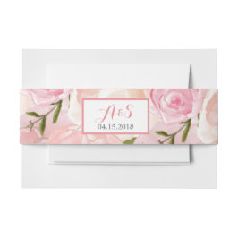 roze rose hortensia Bloemenbuikband Uitnodigingen Wikkel