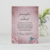 Roze Rose Hummingbird Weddenschap Kaart (Staand voorkant)