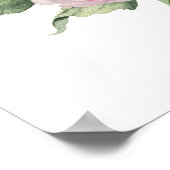 Roze Rose Hydrangea Bloemenboog Meisje Baby shower Poster (Hoek)