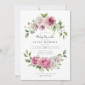 Roze Rose Hydrangea Bloemenboog Meisje Baby Sprink Kaart (Voorkant)