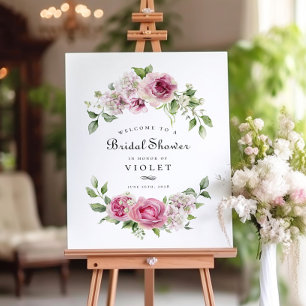 Roze Rose Hydrangea Bloemenboog Vrijgezellenfeest Poster