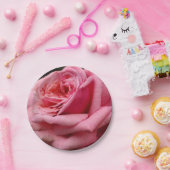 Roze Rose I Floral fotografie Papieren Bordje (Feest)