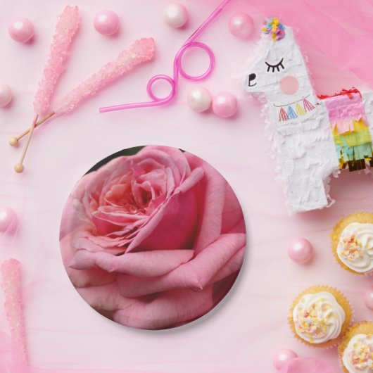 Roze Rose I  Floral fotografie Papieren Bordje (Feest)