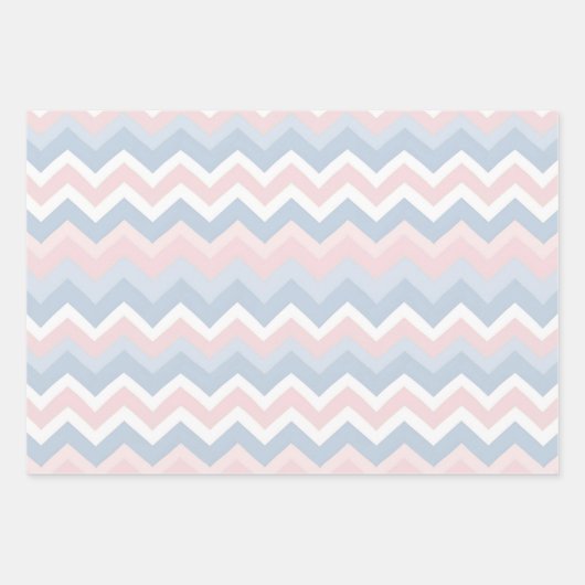 Roze Rose Ice Blauw en Wit Patroon Inpakpapier Vel (Voorkant 3)