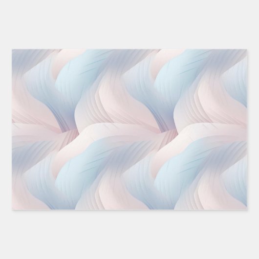 Roze Rose Ice Blauw en Wit Patroon Inpakpapier Vel (Voorkant 2)