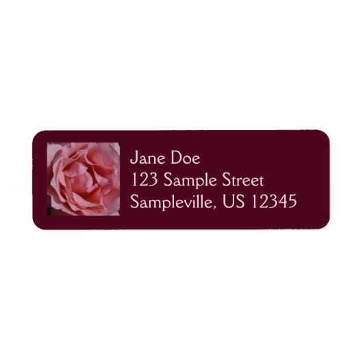 Roze Rose II  Floral Etiket (Voorkant)