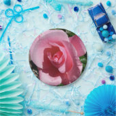 Roze Rose III Tuin Bloemen Papieren Bordje (Feest)