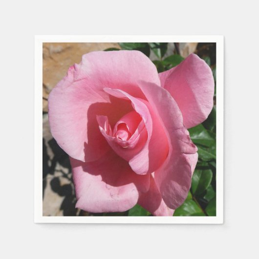 Roze Rose III Tuin Bloemen Servetten (Voorkant)