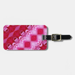 Roze Rose Ikat 2 Bagagelabel