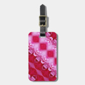 Roze Rose Ikat 2 Bagagelabel (Voorkant verticaal)