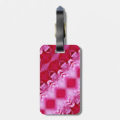 Roze Rose Ikat 2 Bagagelabel (Achterkant verticaal)