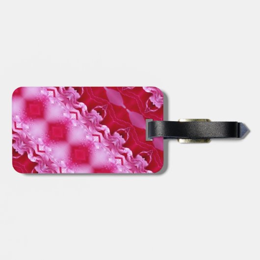 Roze Rose Ikat 2 Bagagelabel (Achterkant horizontaal)