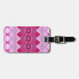 Roze Rose Ikat 3 Bagagelabel