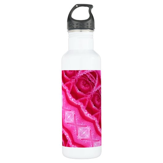 Roze Rose Ikat 3 Waterfles (Voorkant)