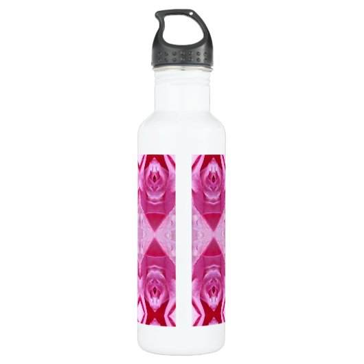 Roze Rose Ikat 5 Waterfles (Achterkant)