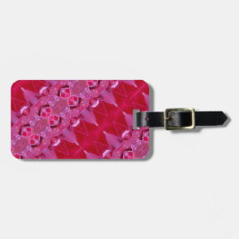 Roze Rose Ikat 6 Bagagelabel