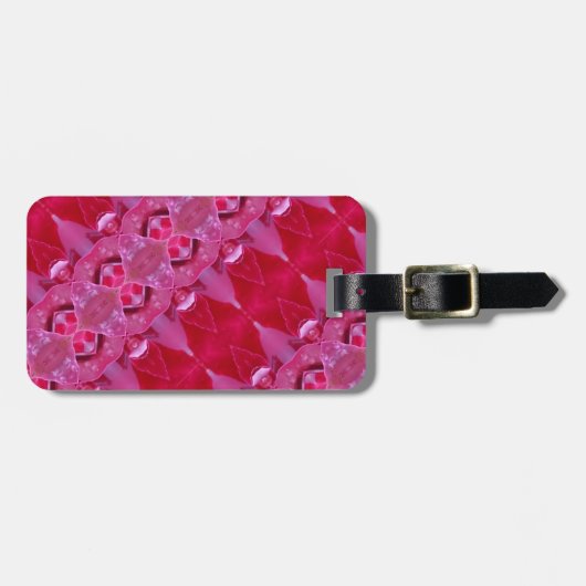 Roze Rose Ikat 6 Bagagelabel (Voorkant horizontaal)