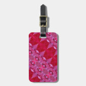 Roze Rose Ikat 6 Bagagelabel (Voorkant verticaal)