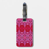 Roze Rose Ikat 6 Bagagelabel (Achterkant verticaal)