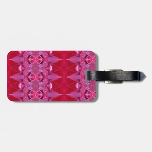 Roze Rose Ikat 6 Bagagelabel (Achterkant horizontaal)