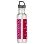 Roze Rose Ikat 6 Waterfles (Achterkant)