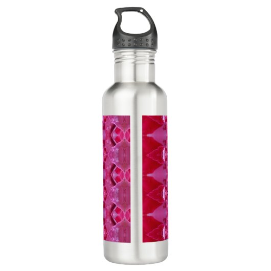 Roze Rose Ikat 6 Waterfles (Achterkant)
