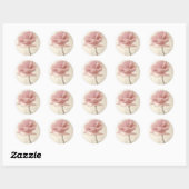 Roze Rose Impressie Ronde Sticker (Vel)