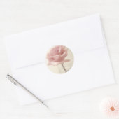 Roze Rose Impressie Ronde Sticker (Envelop)