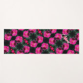 Roze Rose in Bloom Pattern, gepersonaliseerd Yogamat (Voorkant (horizontaal))