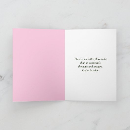 Roze Rose in Driftwood Thinking of You Kaart (Binnen)