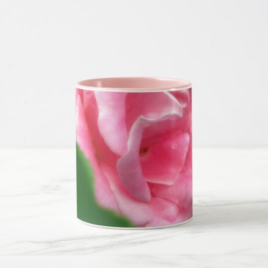 Roze Rose in Full Bloom Beverage Mok (Midden)