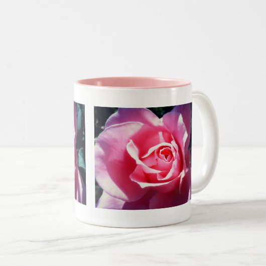 Roze Rose in Full Bloom Beverage Mok (Voorkant rechts)