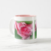 Roze Rose in Full Bloom Beverage Mok (Voorkant links)