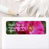 Roze Rose in full bloom Floral Address Etiket (Insitu)