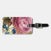 Roze Rose in het volste blok Bagagelabel (Voorkant horizontaal)