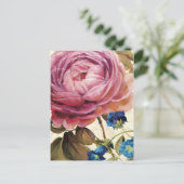 Roze Rose in het volste blok Briefkaart (Staand voorkant)